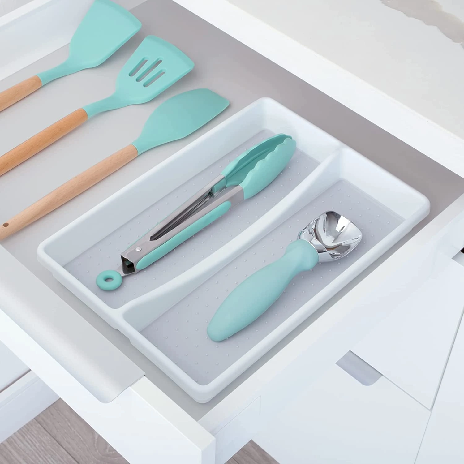 2-Compartment Plastic Drawer Organizer - White(Drawer Organizer 2 Compartment Plastic) 2 2-Compartment Plastic Drawer Organizer - White(Drawer Organizer 2 Compartment Plastic) - Image 2