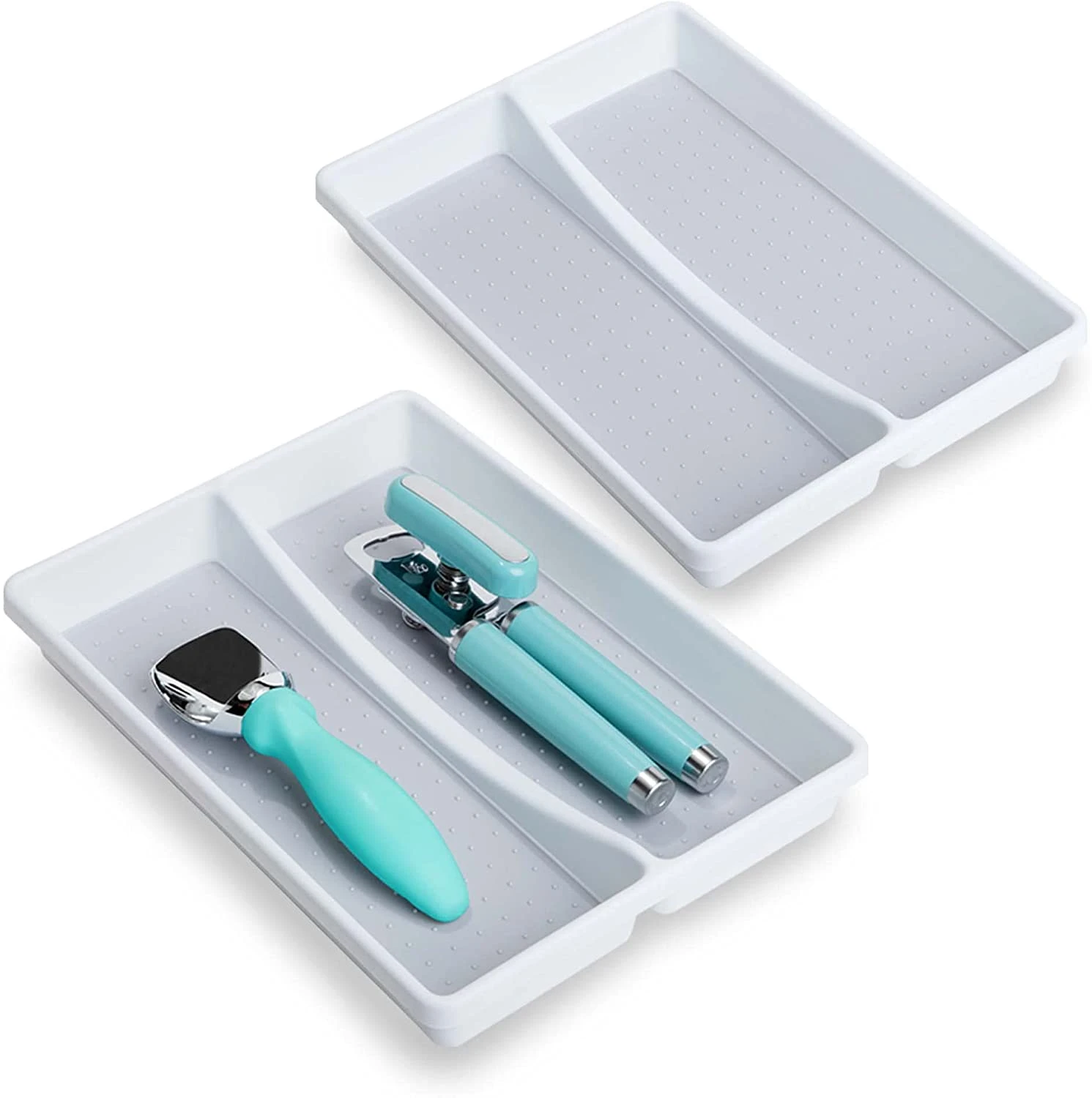 2-Compartment Plastic Drawer Organizer - White(Drawer Organizer 2 Compartment Plastic) 5 2-Compartment Plastic Drawer Organizer - White(Drawer Organizer 2 Compartment Plastic) - Image 5