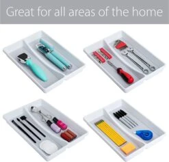 2-Compartment Plastic Drawer Organizer - White(Drawer Organizer 2 Compartment Plastic) 17 2-Compartment Plastic Drawer Organizer - White(Drawer Organizer 2 Compartment Plastic) -Smart Design Store 2 compartment plastic drawer organizer white smart design kitchen 8003471as2 incrementing number 799210