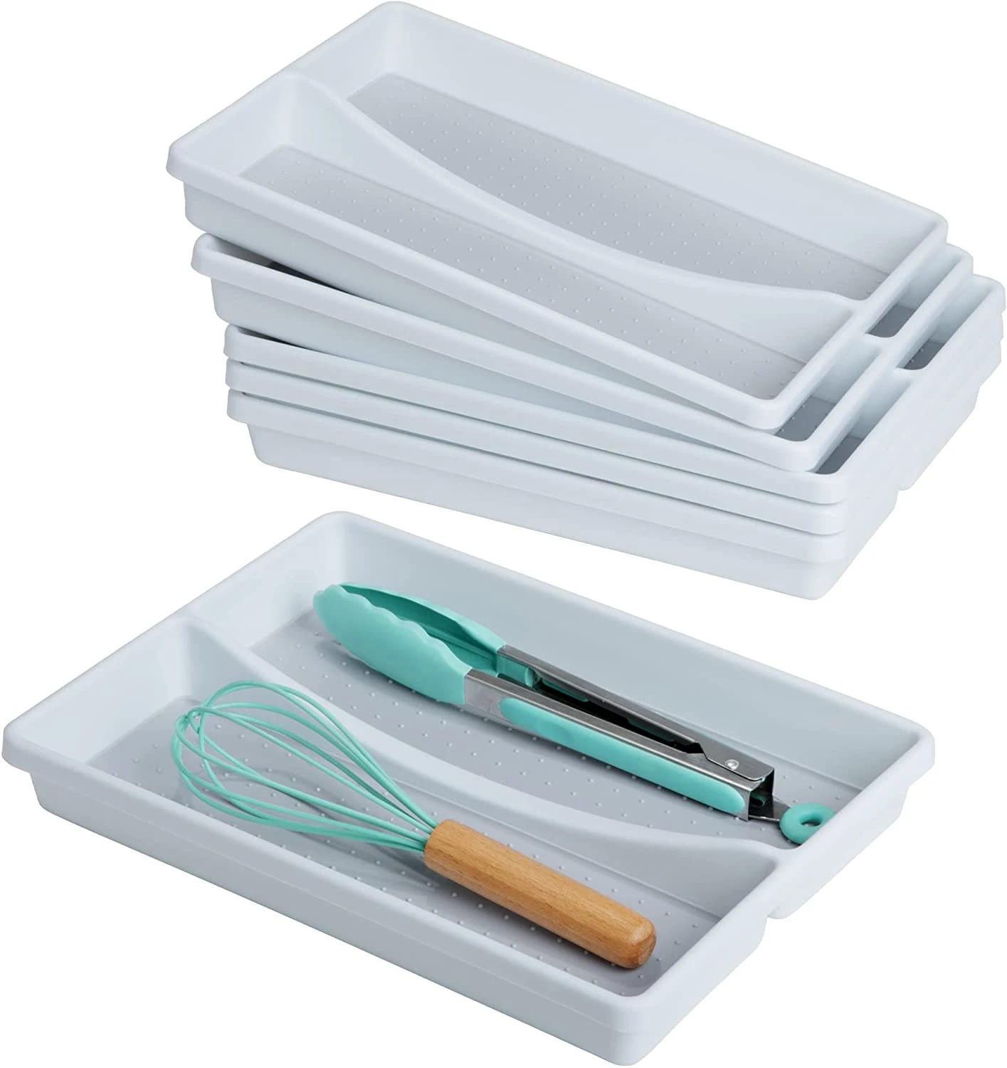2-Compartment Plastic Drawer Organizer - White(Drawer Organizer 2 Compartment Plastic) 3 2-Compartment Plastic Drawer Organizer - White(Drawer Organizer 2 Compartment Plastic) - Image 3