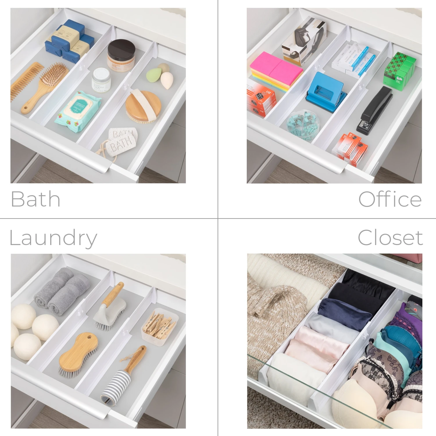 2-Pack Adjustable Drawer Dividers - White(2 Pack Adjustable Drawer Dividers White) 5 2-Pack Adjustable Drawer Dividers - White(2 Pack Adjustable Drawer Dividers White) - Image 5