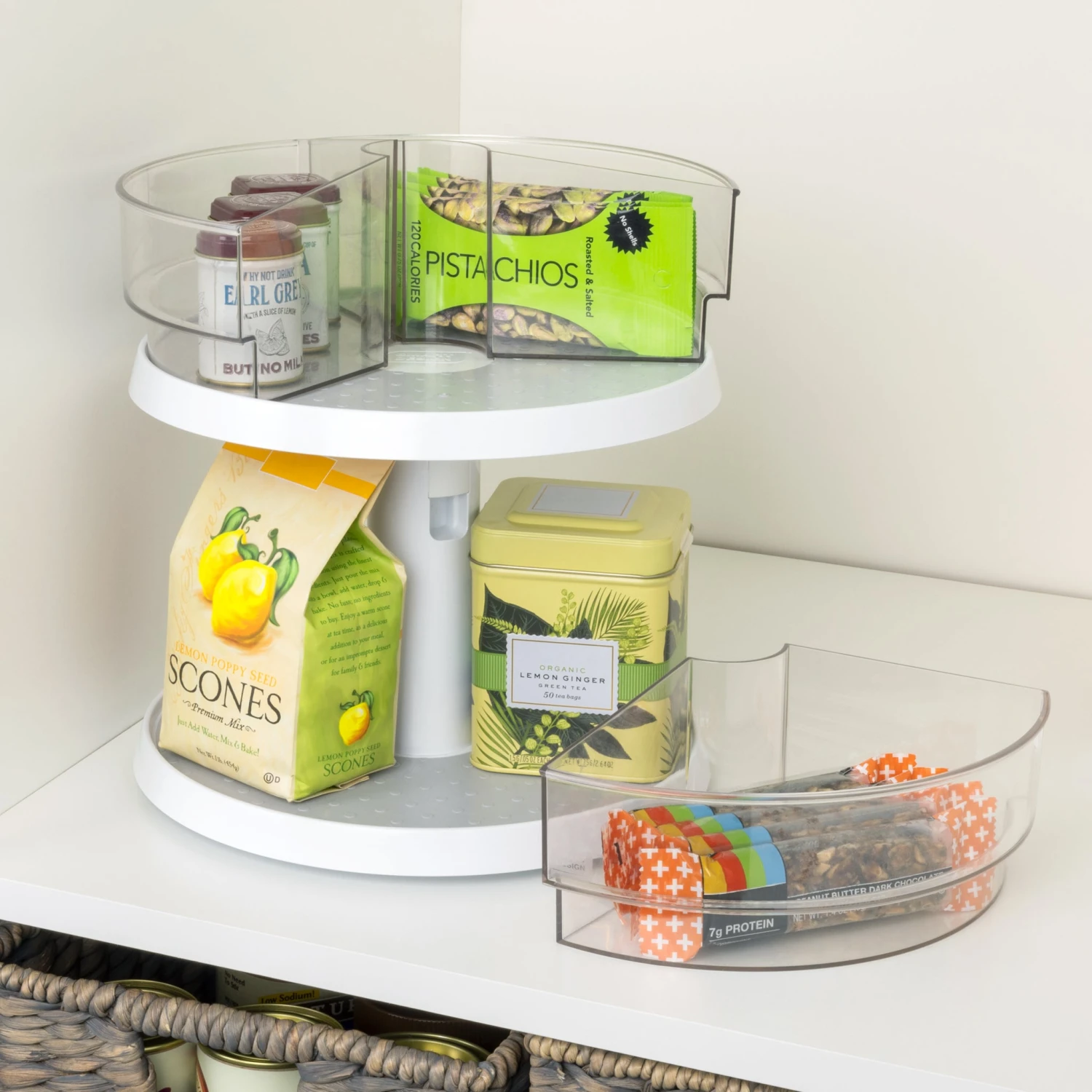 2-Tier Lazy Susan Adjustable Turntable(2 Tier Lazy Susan Adjustable Turntable) 2 2-Tier Lazy Susan Adjustable Turntable(2 Tier Lazy Susan Adjustable Turntable) - Image 2