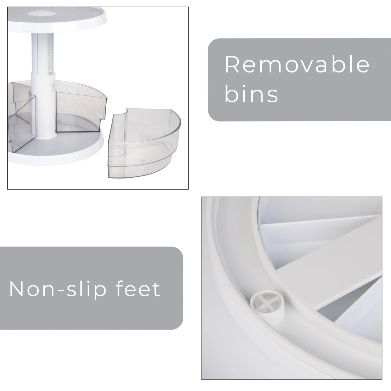 2-Tier Lazy Susan Adjustable Turntable(2 Tier Lazy Susan Adjustable Turntable) 5 2-Tier Lazy Susan Adjustable Turntable(2 Tier Lazy Susan Adjustable Turntable) - Image 5