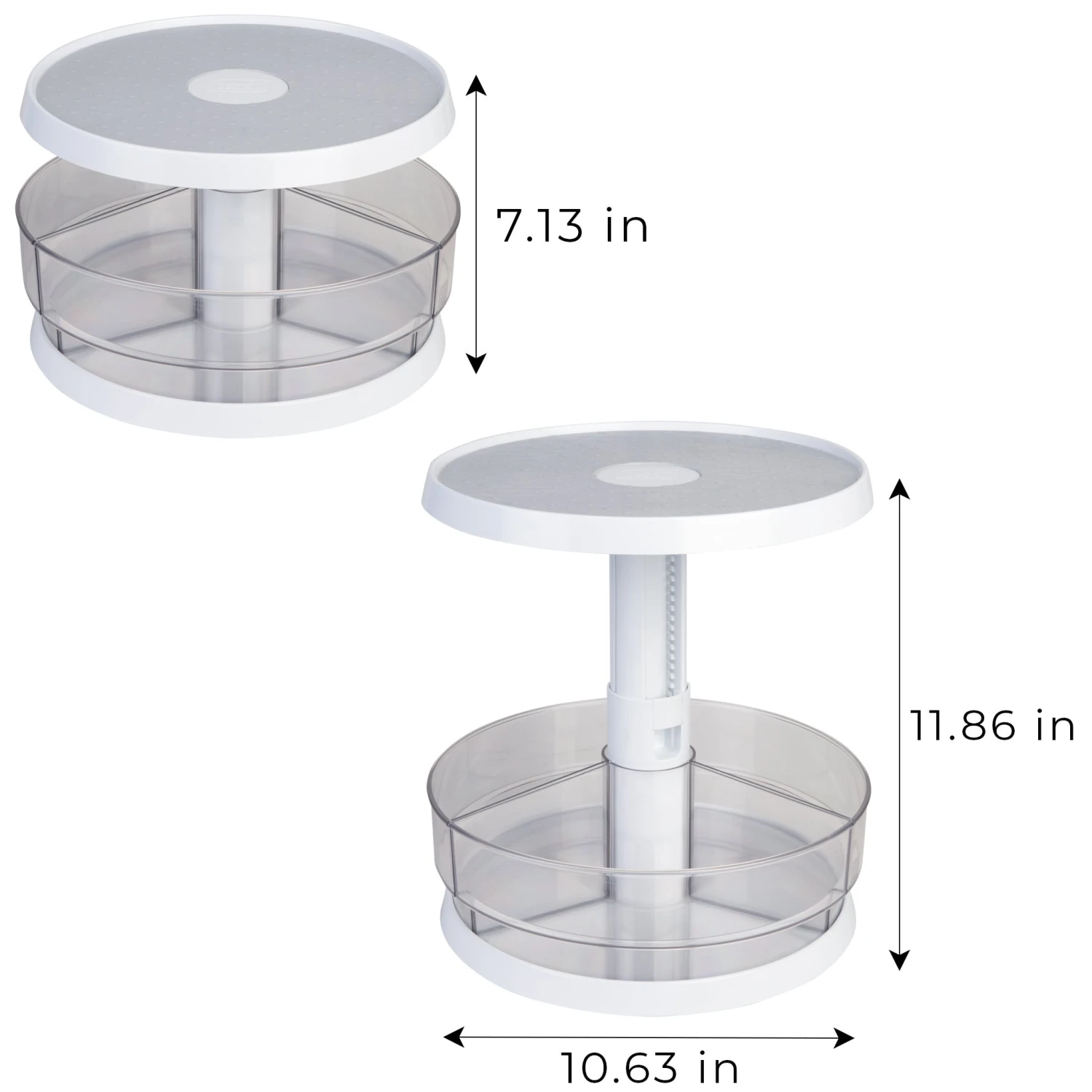 2-Tier Lazy Susan Adjustable Turntable(2 Tier Lazy Susan Adjustable Turntable) 3 2-Tier Lazy Susan Adjustable Turntable(2 Tier Lazy Susan Adjustable Turntable) - Image 3