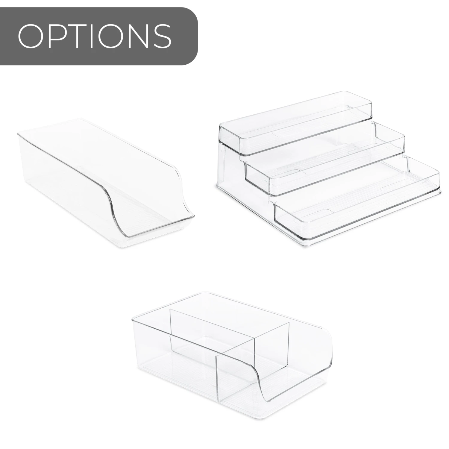 3-Compartment Clear Bin Organizer - Clear(3 Compartment Bin Organizer) 6 3-Compartment Clear Bin Organizer - Clear(3 Compartment Bin Organizer) - Image 6