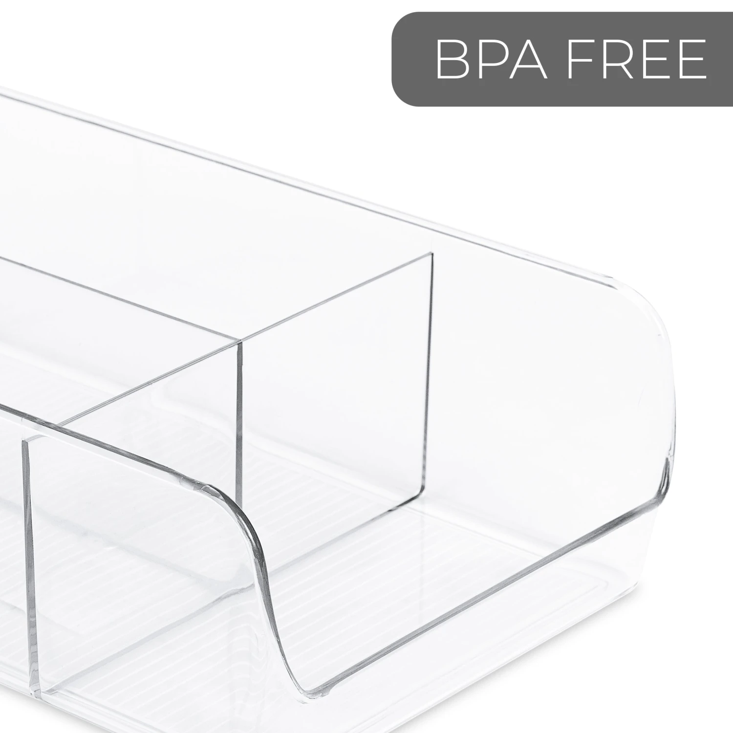 3-Compartment Clear Bin Organizer - Clear(3 Compartment Bin Organizer) 4 3-Compartment Clear Bin Organizer - Clear(3 Compartment Bin Organizer) - Image 4