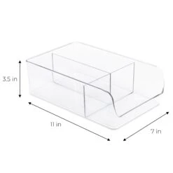 3-Compartment Clear Bin Organizer - Clear(3 Compartment Bin Organizer) 11 3-Compartment Clear Bin Organizer - Clear(3 Compartment Bin Organizer) -Smart Design Store 3 compartment clear bin organizer clear smart design kitchen 8003561 incrementing number 703374