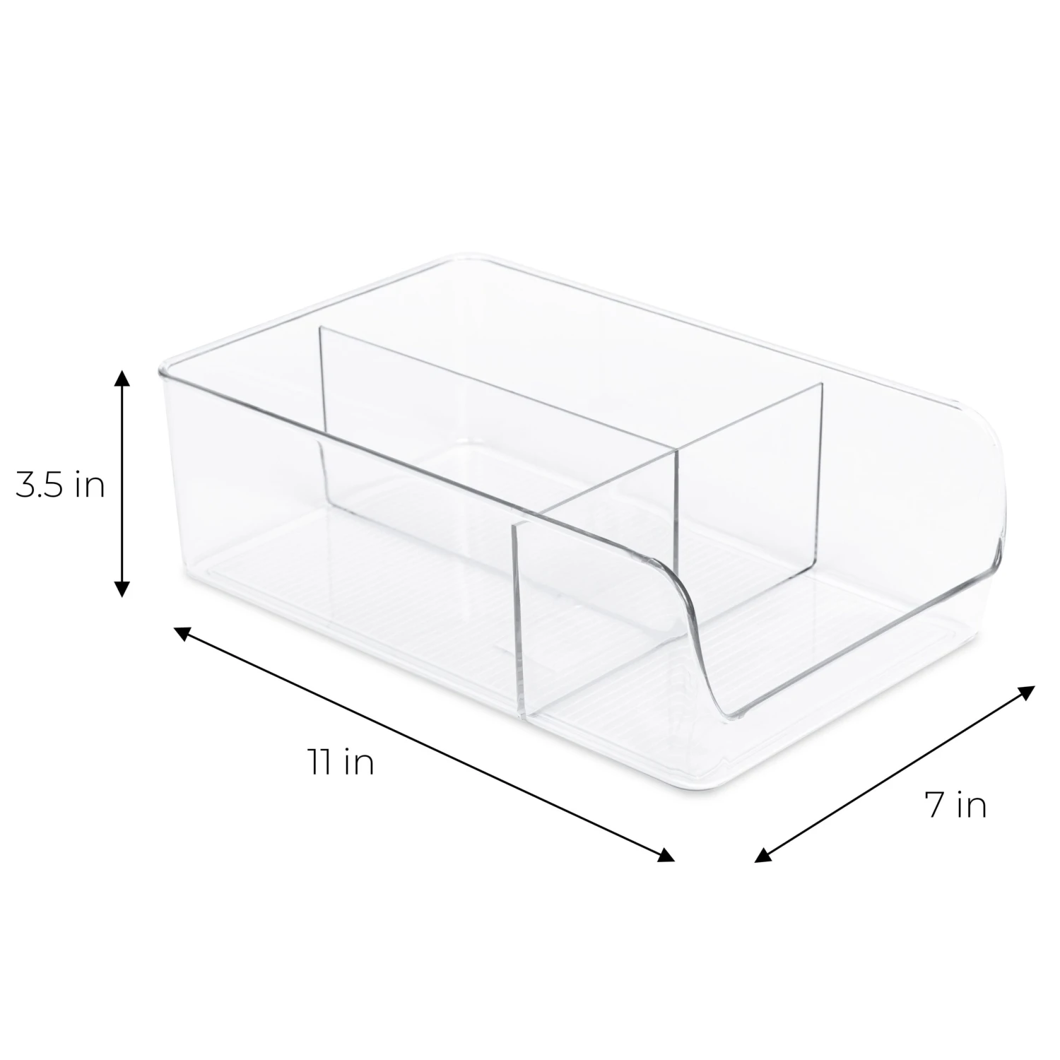 3-Compartment Clear Bin Organizer - Clear(3 Compartment Bin Organizer) 3 3-Compartment Clear Bin Organizer - Clear(3 Compartment Bin Organizer) - Image 3