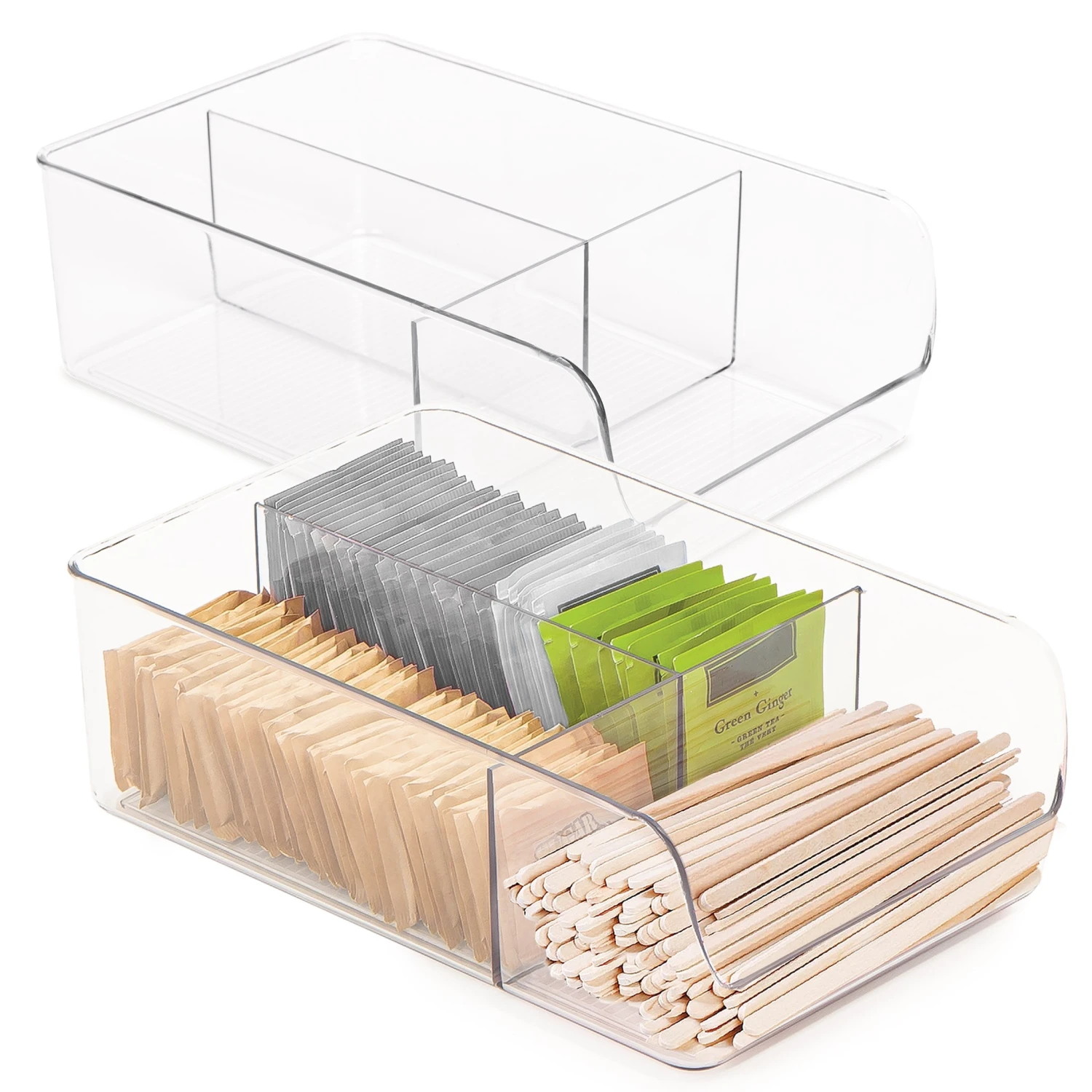 3-Compartment Clear Bin Organizer - Clear(3 Compartment Bin Organizer) 9 3-Compartment Clear Bin Organizer - Clear(3 Compartment Bin Organizer) - Image 9