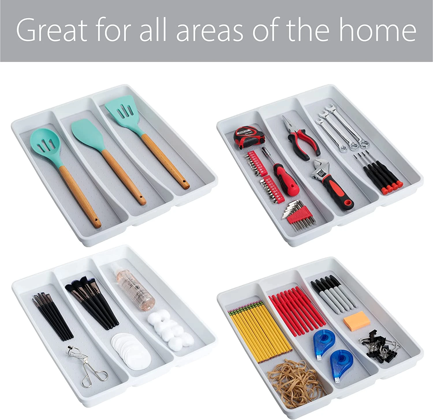 3-Compartment Plastic Drawer Organizer(Drawer Organizer 3 Compartment) 5 3-Compartment Plastic Drawer Organizer(Drawer Organizer 3 Compartment) - Image 5