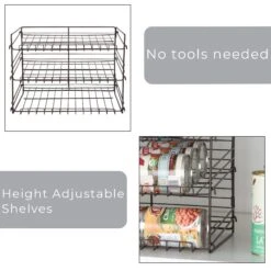 3-Tier Can Rack Organizer - White(3 Tier Can Rack Organizer Adjustable Steel Metal Wire Pantry) 21 3-Tier Can Rack Organizer - White(3 Tier Can Rack Organizer Adjustable Steel Metal Wire Pantry) -Smart Design Store 3 tier can rack organizer white smart design kitchen 8407182 845050