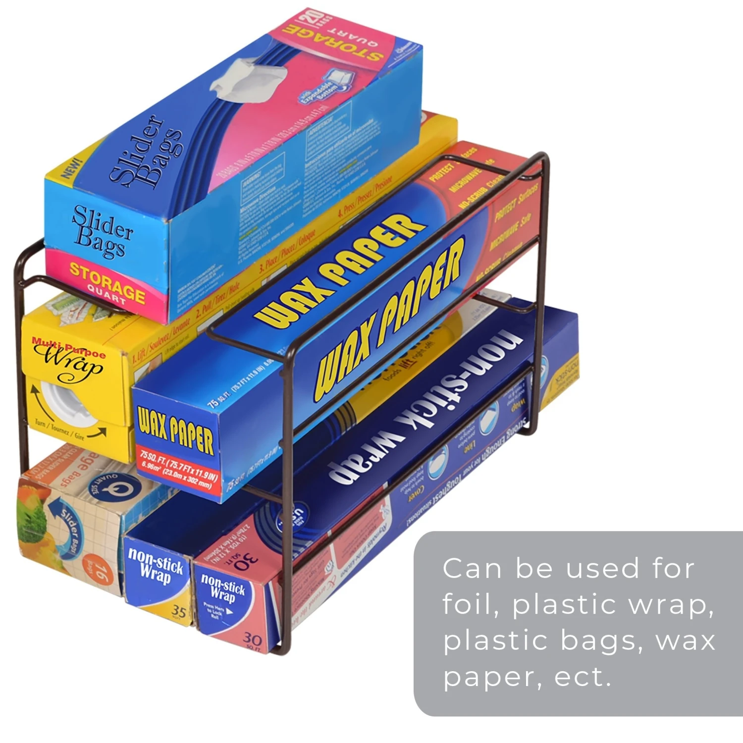 3-Tier Kitchen Foil Wrap Holder Organizer - Bronze(3 Tier Kitchen Wrap Organizer) 6 3-Tier Kitchen Foil Wrap Holder Organizer - Bronze(3 Tier Kitchen Wrap Organizer) - Image 6