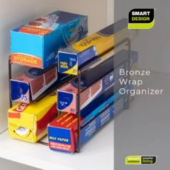 3-Tier Kitchen Foil Wrap Holder Organizer - Bronze(3 Tier Kitchen Wrap Organizer) 13 3-Tier Kitchen Foil Wrap Holder Organizer - Bronze(3 Tier Kitchen Wrap Organizer) -Smart Design Store 3 tier kitchen foil wrap holder organizer bronze smart design kitchen 8405188 incrementing number 740012