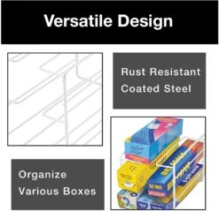 3-Tier Kitchen Foil Wrap Holder Organizer - White(3 Tier Kitchen Foil Wrap Holder Organizer Steel Metal Wire Rust Resistant Finish White) 10 3-Tier Kitchen Foil Wrap Holder Organizer - White(3 Tier Kitchen Foil Wrap Holder Organizer Steel Metal Wire Rust Resistant Finish White) -Smart Design Store 3 tier kitchen foil wrap holder organizer white smart design kitchen 8405118 incrementing number 535774