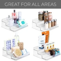 3-Tier Plastic Spice Rack - Clear(3 Tier Spice Rack Pet) -Smart Design Store 3 tier plastic spice rack clear smart design kitchen 8003401 incrementing number 381833