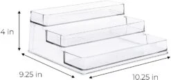 3-Tier Plastic Spice Rack - Clear(3 Tier Spice Rack Pet) -Smart Design Store 3 tier plastic spice rack clear smart design kitchen 8003401 incrementing number 861909