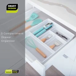 5-Compartment Plastic Drawer Organizer(Drawer Organizer 5 Compartment Plastic 2) 27 5-Compartment Plastic Drawer Organizer(Drawer Organizer 5 Compartment Plastic 2) -Smart Design Store 5 compartment plastic drawer organizer smart design kitchen 8003531as2 incrementing number 179797