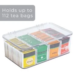 8-Compartment Tea Bag Organizer - Clear(8 Compartment Tea Bag Organizer Clear) -Smart Design Store 8 compartment tea bag organizer clear smart design kitchen 8005098 incrementing number 104174