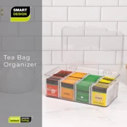 8-Compartment Tea Bag Organizer - Clear(8 Compartment Tea Bag Organizer Clear) -Smart Design Store 8 compartment tea bag organizer clear smart design kitchen 8005098 incrementing number 581465