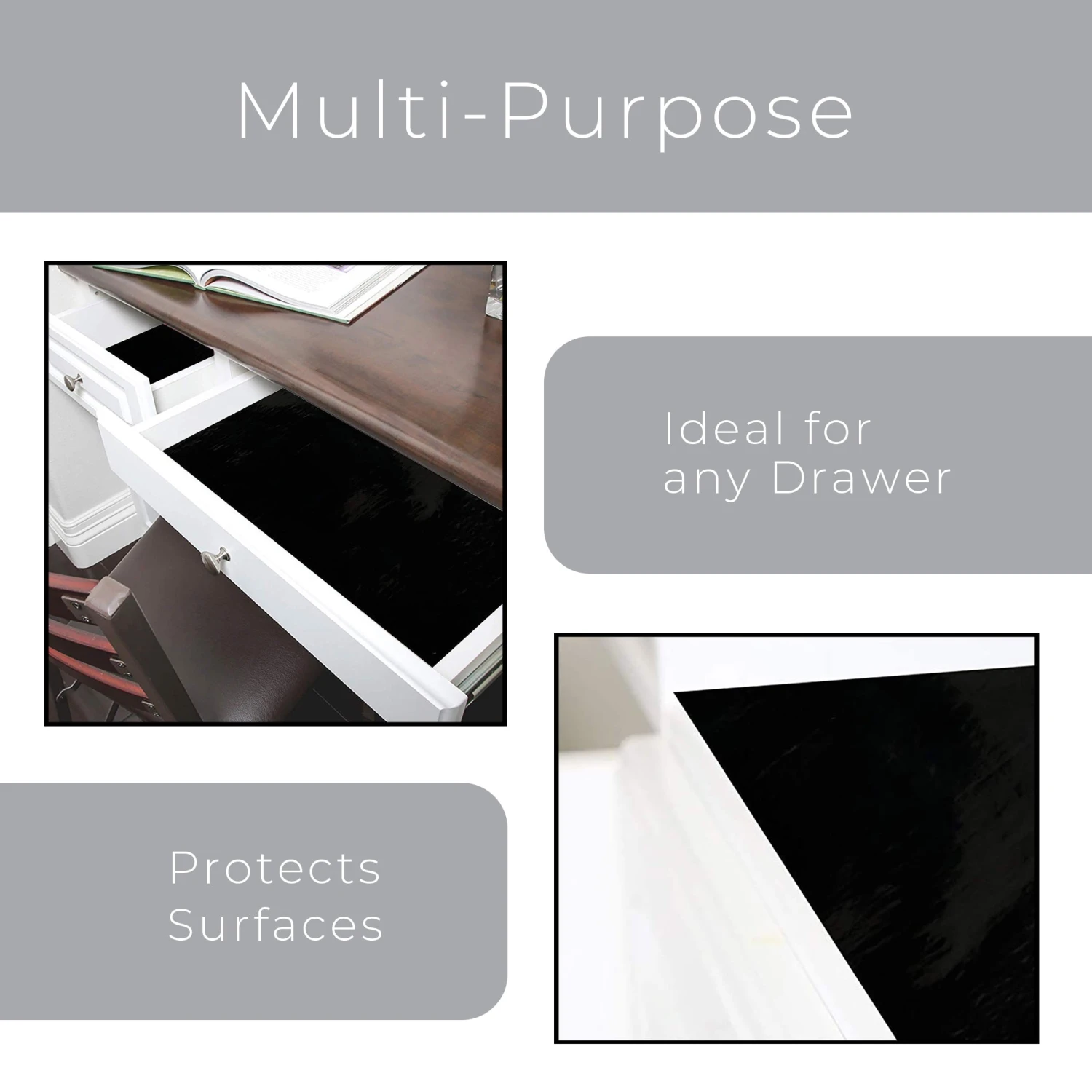 Adhesive Shelf Liner - 18 Inch X 20 Feet - Drawer Cabinet Paper - Black(Shelf Liner With Solid Adhesive) 5 Adhesive Shelf Liner - 18 Inch X 20 Feet - Drawer Cabinet Paper - Black(Shelf Liner With Solid Adhesive) - Image 5