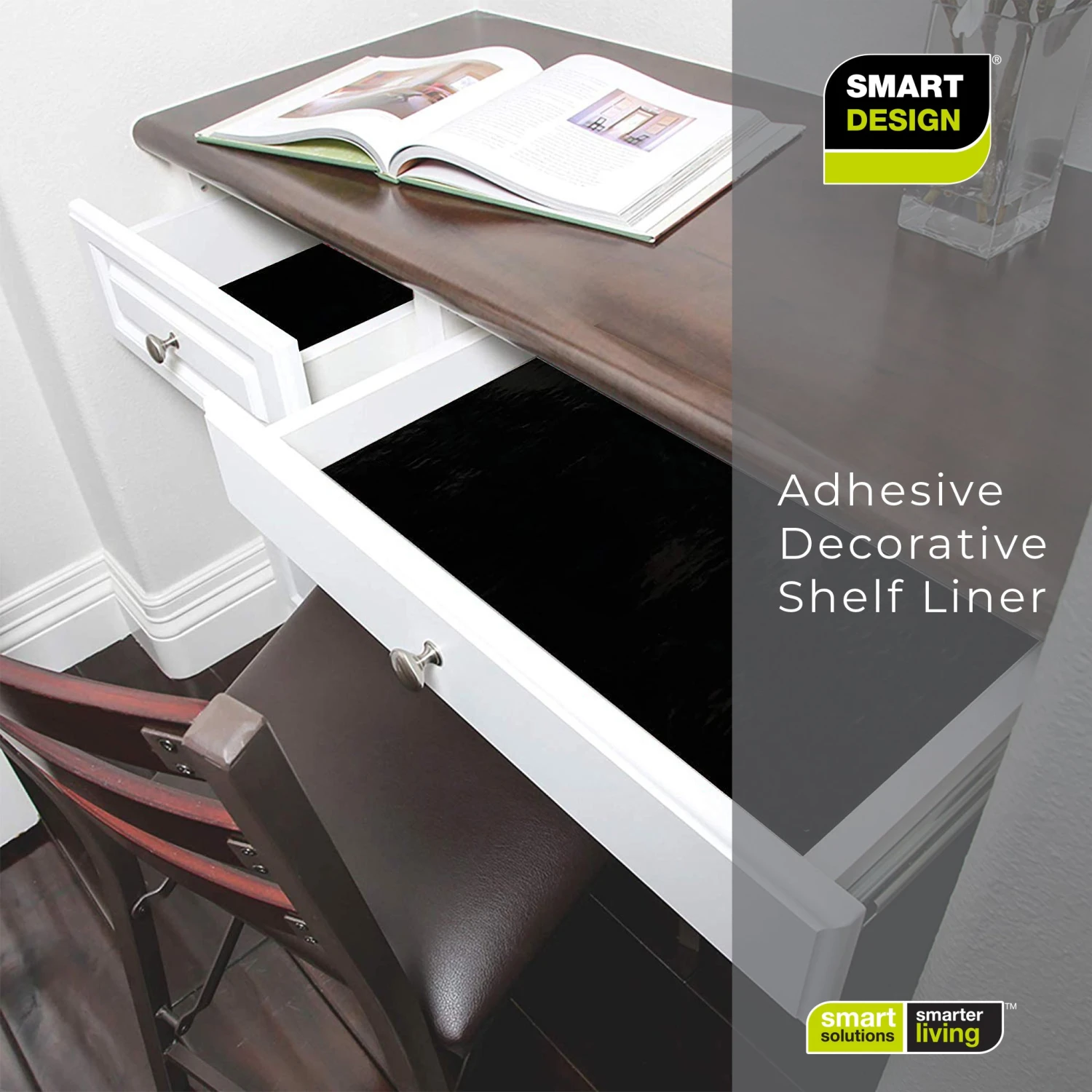 Adhesive Shelf Liner - 18 Inch X 20 Feet - Drawer Cabinet Paper - Black(Shelf Liner With Solid Adhesive) 8 Adhesive Shelf Liner - 18 Inch X 20 Feet - Drawer Cabinet Paper - Black(Shelf Liner With Solid Adhesive) - Image 8