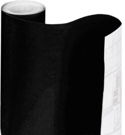 Adhesive Shelf Liner - 18 Inch X 20 Feet - Drawer Cabinet Paper - Black(Shelf Liner With Solid Adhesive)