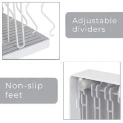 Adjustable Cookware And Lid Rack - White(Cookware Pan Rack) -Smart Design Store adjustable cookware and lid rack white smart design kitchen 8002642 incrementing number 989294