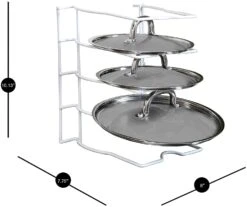 Bakeware And Lid Storage Rack With 4-Compartment Dividers(Storage Rack Bakeware And Lid) 24 Bakeware And Lid Storage Rack With 4-Compartment Dividers(Storage Rack Bakeware And Lid) -Smart Design Store bakeware and lid storage rack with 4 compartment dividers smart design kitchen 8261118 incrementing number 235702