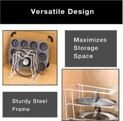 Bakeware And Lid Storage Rack With 4-Compartment Dividers(Storage Rack Bakeware And Lid) 25 Bakeware And Lid Storage Rack With 4-Compartment Dividers(Storage Rack Bakeware And Lid) -Smart Design Store bakeware and lid storage rack with 4 compartment dividers smart design kitchen 8261118 incrementing number 668552