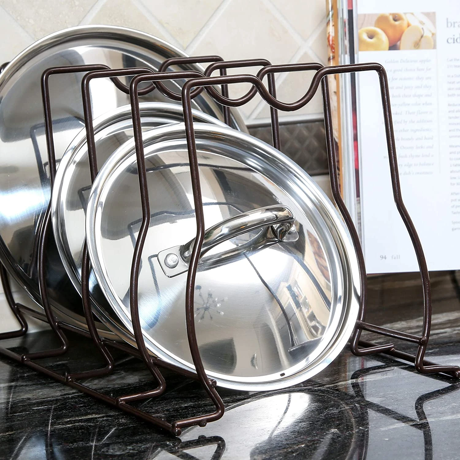 Bakeware And Lid Storage Rack With 4-Compartment Dividers(Storage Rack Bakeware And Lid) 10 Bakeware And Lid Storage Rack With 4-Compartment Dividers(Storage Rack Bakeware And Lid) - Image 10