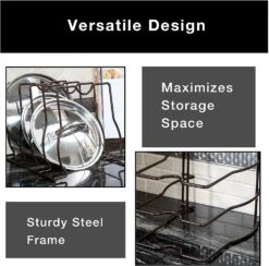 Bakeware And Lid Storage Rack With 4-Compartment Dividers(Storage Rack Bakeware And Lid) 31 Bakeware And Lid Storage Rack With 4-Compartment Dividers(Storage Rack Bakeware And Lid) -Smart Design Store bakeware and lid storage rack with 4 compartment dividers smart design kitchen 8261188 incrementing number 786760