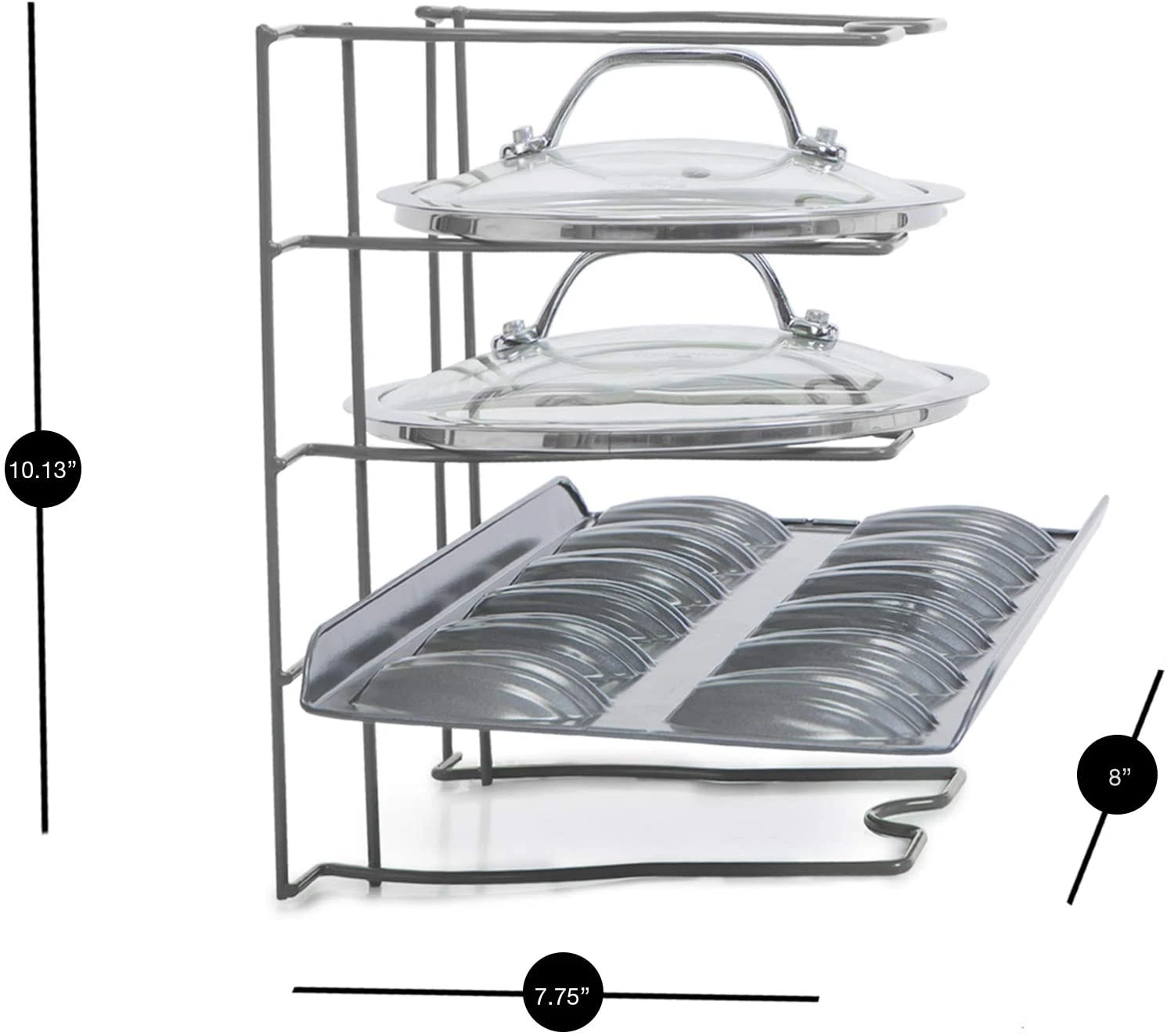 Bakeware And Lid Storage Rack With 4-Compartment Dividers(Storage Rack Bakeware And Lid) 17 Bakeware And Lid Storage Rack With 4-Compartment Dividers(Storage Rack Bakeware And Lid) - Image 17