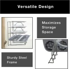 Bakeware And Lid Storage Rack With 4-Compartment Dividers(Storage Rack Bakeware And Lid) 37 Bakeware And Lid Storage Rack With 4-Compartment Dividers(Storage Rack Bakeware And Lid) -Smart Design Store bakeware and lid storage rack with 4 compartment dividers smart design kitchen 8261638 incrementing number 444215