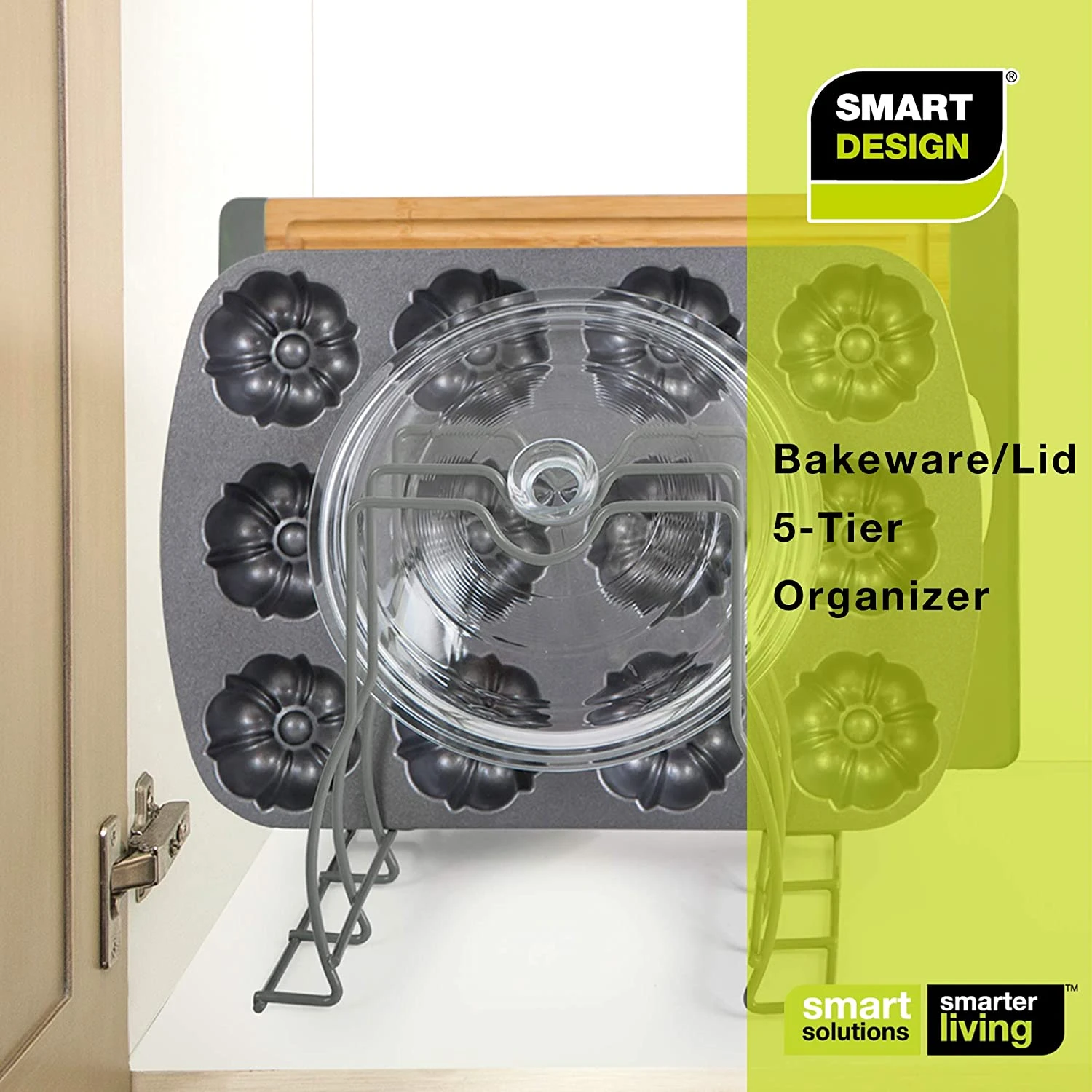 Bakeware And Lid Storage Rack With 4-Compartment Dividers(Storage Rack Bakeware And Lid) 20 Bakeware And Lid Storage Rack With 4-Compartment Dividers(Storage Rack Bakeware And Lid) - Image 20