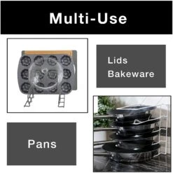 Bakeware And Lid Storage Rack With 4-Compartment Dividers(Storage Rack Bakeware And Lid) 38 Bakeware And Lid Storage Rack With 4-Compartment Dividers(Storage Rack Bakeware And Lid) -Smart Design Store bakeware and lid storage rack with 4 compartment dividers smart design kitchen 8261638 incrementing number 860407