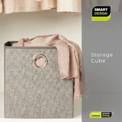 Cube Organizer With Riveted Reinforced Handles - Set Of 6 - Gray(Cube Organizer With Riveted Reinforced Handles Set Of 6 Gray) 7 Cube Organizer With Riveted Reinforced Handles - Set Of 6 - Gray(Cube Organizer With Riveted Reinforced Handles Set Of 6 Gray) -Smart Design Store cube organizer with riveted reinforced handles set of 6 gray smart design storage 5002065as6 incrementing number 834297