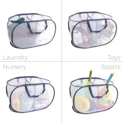 Deluxe Mesh Pop-Up 2-Compartment Laundry Sorter Hamper Basket - White(Pop Up 2 Compartment Laundry Sorter) 12 Deluxe Mesh Pop-Up 2-Compartment Laundry Sorter Hamper Basket - White(Pop Up 2 Compartment Laundry Sorter) -Smart Design Store deluxe mesh pop up 2 compartment laundry sorter hamper basket white smart design laundry 3147115 1422159