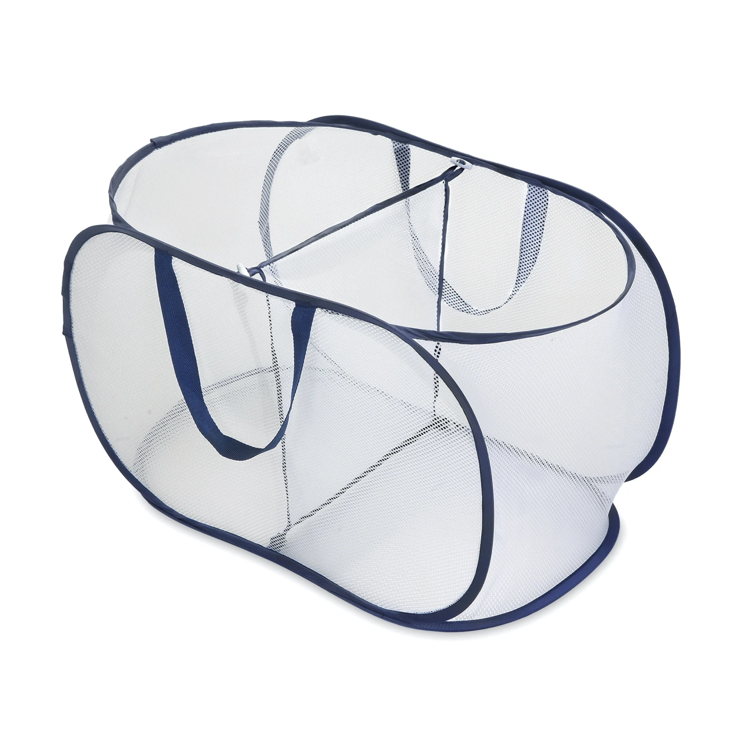 Deluxe Mesh Pop-Up 2-Compartment Laundry Sorter Hamper Basket - White(Pop Up 2 Compartment Laundry Sorter) 1 Deluxe Mesh Pop-Up 2-Compartment Laundry Sorter Hamper Basket - White(Pop Up 2 Compartment Laundry Sorter)