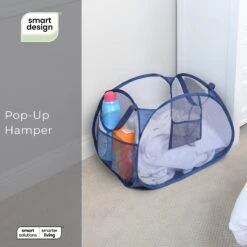 Deluxe Mesh Pop Up Square Laundry Basket Hamper With Side Pockets And Handles(Pop Up Laundry Hamper Square) 20 Deluxe Mesh Pop Up Square Laundry Basket Hamper With Side Pockets And Handles(Pop Up Laundry Hamper Square) -Smart Design Store deluxe mesh pop up square laundry basket hamper with side pockets and handles smart design laundry 3566074 4821530