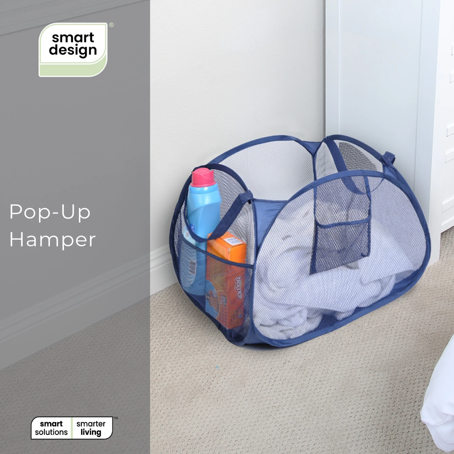 Deluxe Mesh Pop Up Square Laundry Basket Hamper With Side Pockets And Handles(Pop Up Laundry Hamper Square) 7 Deluxe Mesh Pop Up Square Laundry Basket Hamper With Side Pockets And Handles(Pop Up Laundry Hamper Square) - Image 7