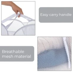 Deluxe Mesh Pop Up Square Laundry Basket Hamper With Side Pockets And Handles(Pop Up Laundry Hamper Square) 25 Deluxe Mesh Pop Up Square Laundry Basket Hamper With Side Pockets And Handles(Pop Up Laundry Hamper Square) -Smart Design Store deluxe mesh pop up square laundry basket hamper with side pockets and handles smart design laundry 3566074 8847129