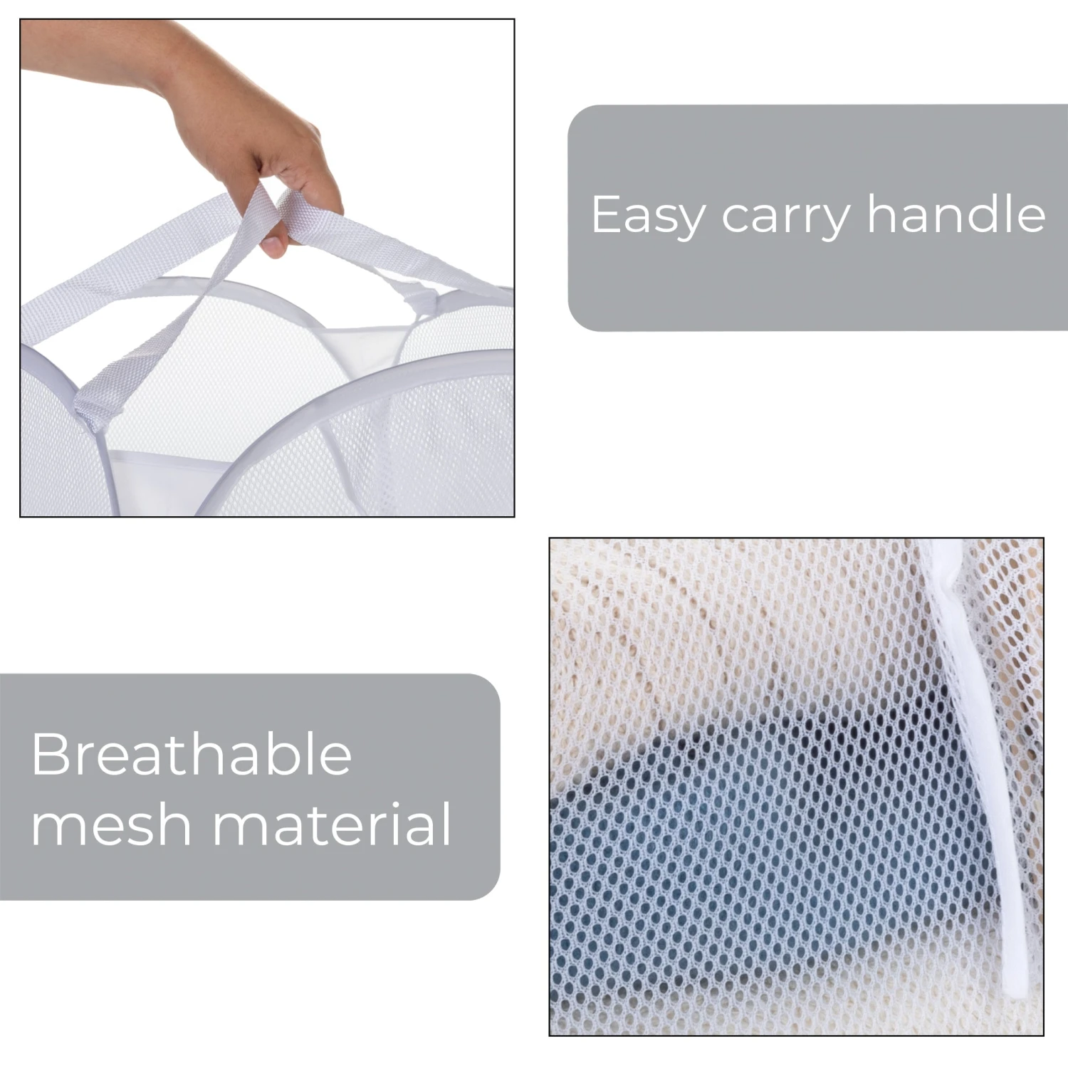 Deluxe Mesh Pop Up Square Laundry Basket Hamper With Side Pockets And Handles(Pop Up Laundry Hamper Square) 12 Deluxe Mesh Pop Up Square Laundry Basket Hamper With Side Pockets And Handles(Pop Up Laundry Hamper Square) - Image 12