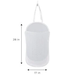 Deluxe Over-The-Door Mesh Pop Up Laundry Hamper With Hook And Adjustable Strap(Over Door Hamper) -Smart Design Store deluxe over the door mesh pop up laundry hamper with hook and adjustable strap smart design laundry 3519114as2 8535150