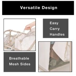 Deluxe Rolling Triple-Compartment Laundry Sorter Hamper With Wheels - 30 X 32 Inch - Beige(Rolling Triple Compartment Laundry Sorter) 10 Deluxe Rolling Triple-Compartment Laundry Sorter Hamper With Wheels - 30 X 32 Inch - Beige(Rolling Triple Compartment Laundry Sorter) -Smart Design Store deluxe rolling triple compartment laundry sorter hamper with wheels 30 x 32 inch beige smart design laundry 3583122 incrementing number 175276