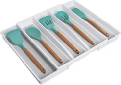 Expandable 5-Compartment Plastic Drawer Organizer(Drawer Organizer 5 Compartment Expandable)