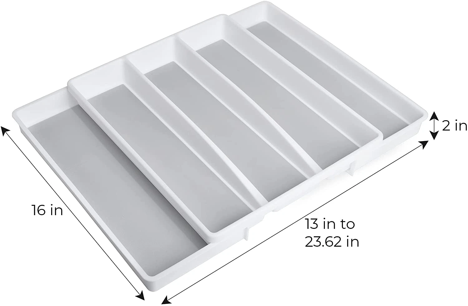Expandable 5-Compartment Plastic Drawer Organizer(Drawer Organizer 5 Compartment Expandable) 3 Expandable 5-Compartment Plastic Drawer Organizer(Drawer Organizer 5 Compartment Expandable) - Image 3