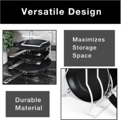 Heavy Duty Bakeware And Lid Storage Rack With 4-Compartments Dividers(Storage Rack Bakeware And Lid Heavy Duty) -Smart Design Store heavy duty bakeware and lid storage rack with 4 compartments dividers smart design kitchen 8428118 incrementing number 195306