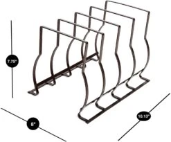 Heavy Duty Bakeware And Lid Storage Rack With 4-Compartments Dividers(Storage Rack Bakeware And Lid Heavy Duty) -Smart Design Store heavy duty bakeware and lid storage rack with 4 compartments dividers smart design kitchen 8428188 incrementing number 158556