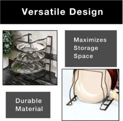 Heavy Duty Bakeware And Lid Storage Rack With 4-Compartments Dividers(Storage Rack Bakeware And Lid Heavy Duty) -Smart Design Store heavy duty bakeware and lid storage rack with 4 compartments dividers smart design kitchen 8428188 incrementing number 654473