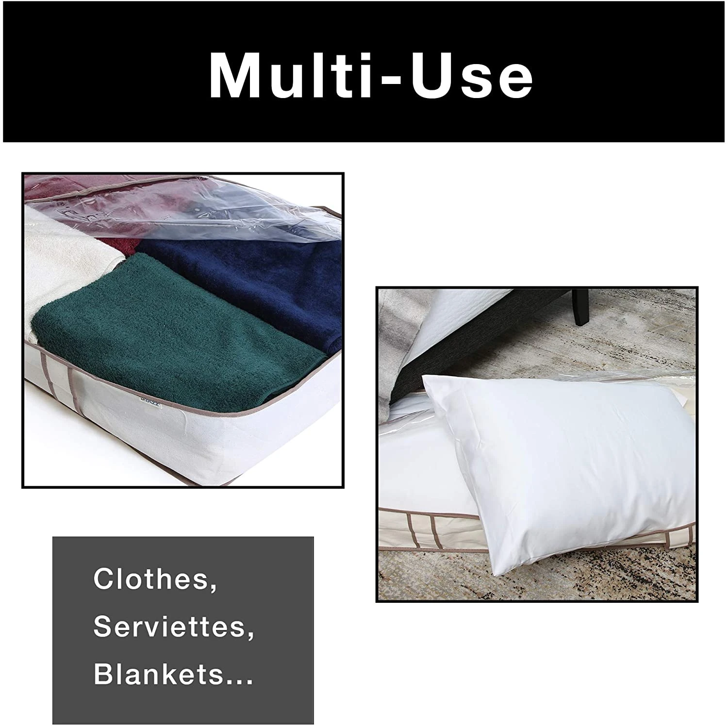 Jumbo Underbed Shoe Organizer With Zipper, Handle, And Clear Window(Underbed Shoe Organizer) 14 Jumbo Underbed Shoe Organizer With Zipper, Handle, And Clear Window(Underbed Shoe Organizer) - Image 14